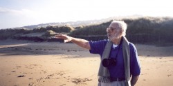 Normandy, France, WWII Veteran on beach 55 years after D-Day, photo by Jerry Kaufman available from Images of Renewal
