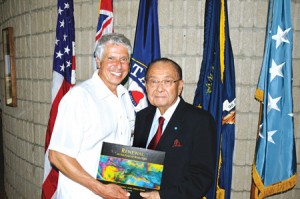 Author Jerry Kaufman with Senator Daniel Inouye, HI